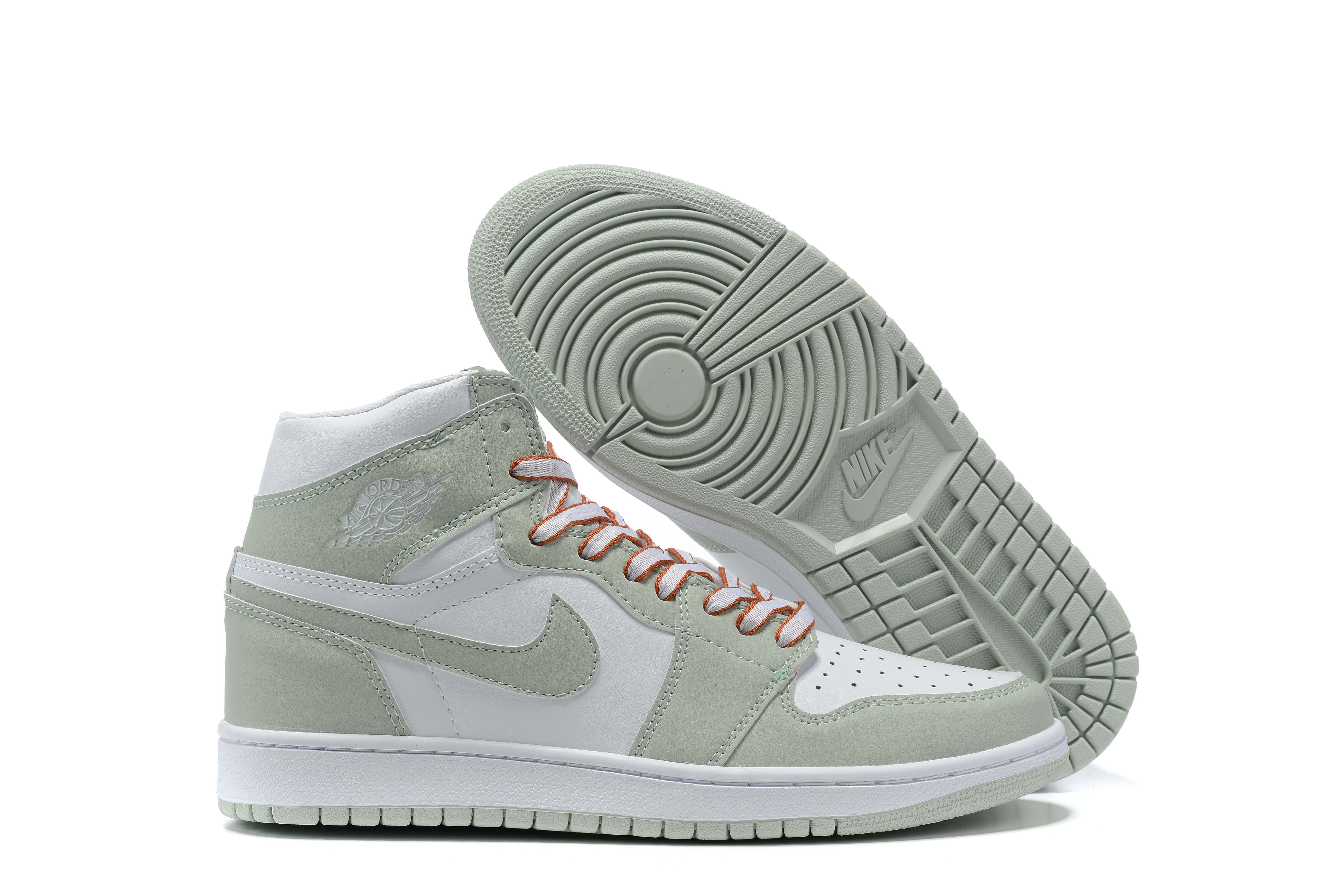 New 2021 Air Jordan 1 White Light Green - Click Image to Close